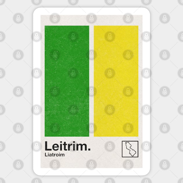 County Leitrim / Original Retro Style Minimalist Poster Design Magnet by feck!